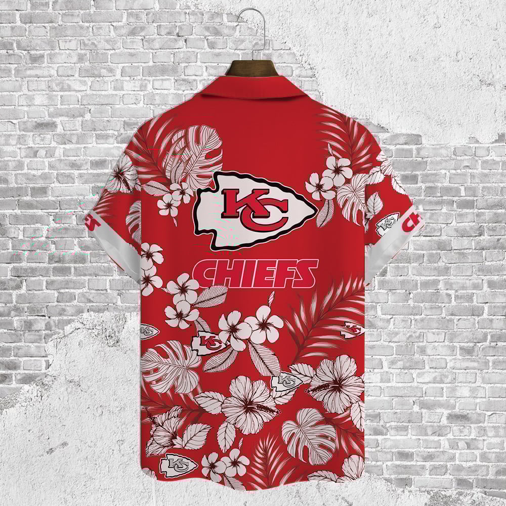 Kansas City Chiefs 2023 AOP Hawaiian Shirt V29 - Famjoys Kansas City Chiefs 2023 AOP Hawaiian Shirt V29 - Famjoys