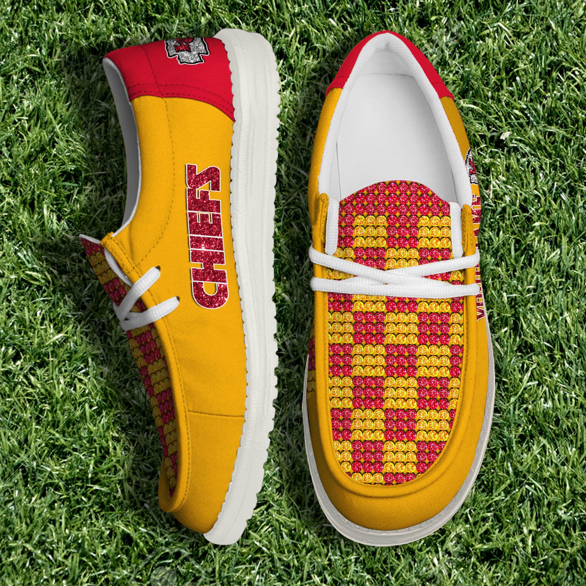 Kansas City Chiefs 32 Teams HeyDude Canvas Loafer Shoes Personalized Your Name - Famjoys Kansas City Chiefs 32 Teams HeyDude Canvas Loafer Shoes Personalized Your Name - Famjoys