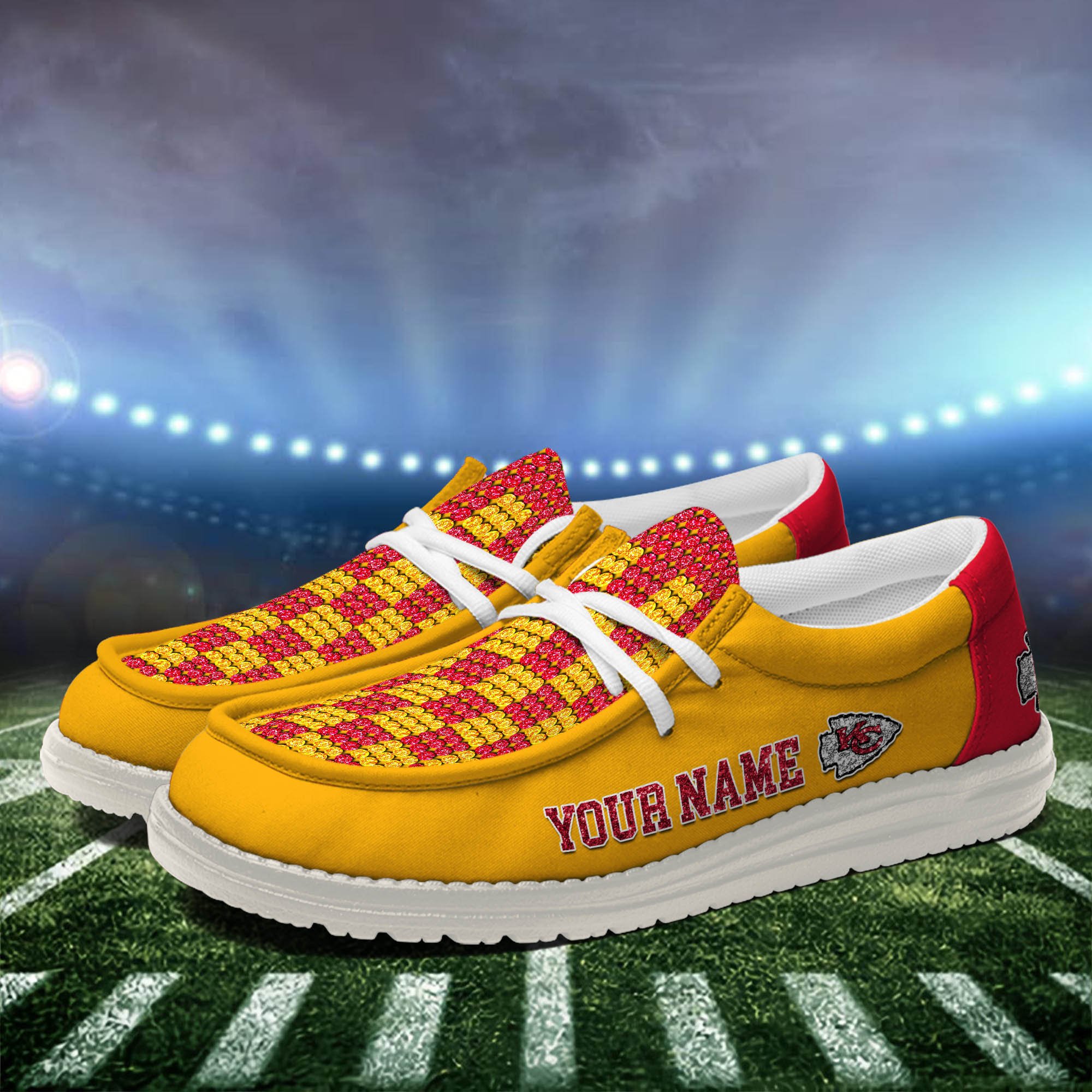 Kansas City Chiefs 32 Teams HeyDude Canvas Loafer Shoes Personalized Your Name - Famjoys Kansas City Chiefs 32 Teams HeyDude Canvas Loafer Shoes Personalized Your Name - Famjoys