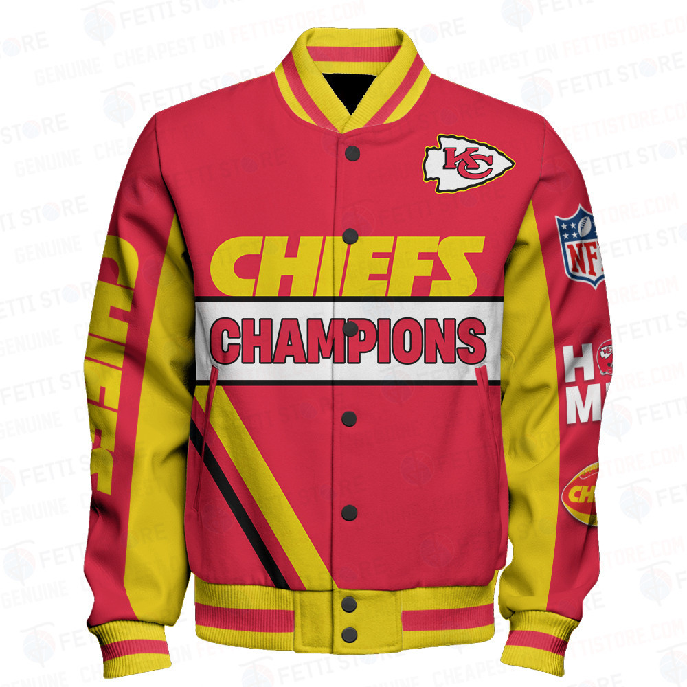 Kansas City Chiefs 3X Super Bowl Champions Design Varsity Jacket - Famjoys Kansas City Chiefs 3X Super Bowl Champions Design Varsity Jacket - Famjoys