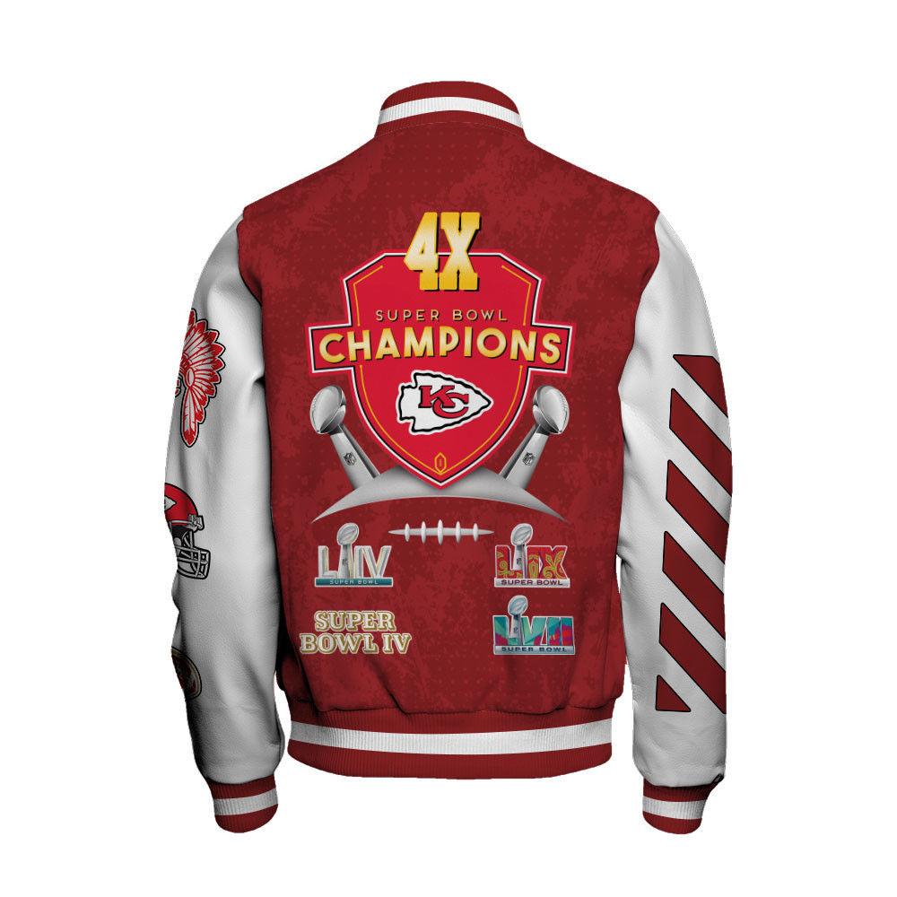 Kansas City Chiefs 4X Super Bowl LIX Champions Winning Spirit Varsity Jacket - Famjoys Kansas City Chiefs 4X Super Bowl LIX Champions Winning Spirit Varsity Jacket - Famjoys