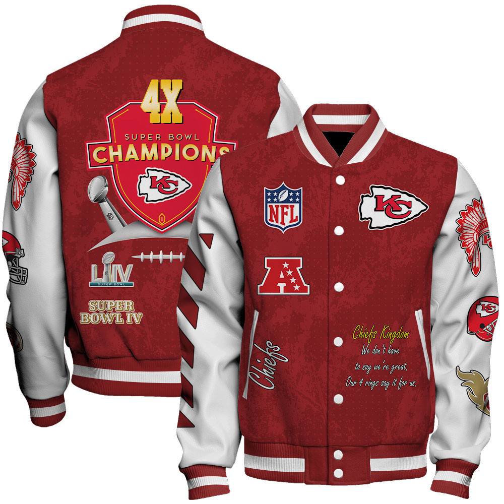 Kansas City Chiefs 4X Super Bowl LIX Champions Winning Spirit Varsity Jacket - Famjoys Kansas City Chiefs 4X Super Bowl LIX Champions Winning Spirit Varsity Jacket - Famjoys