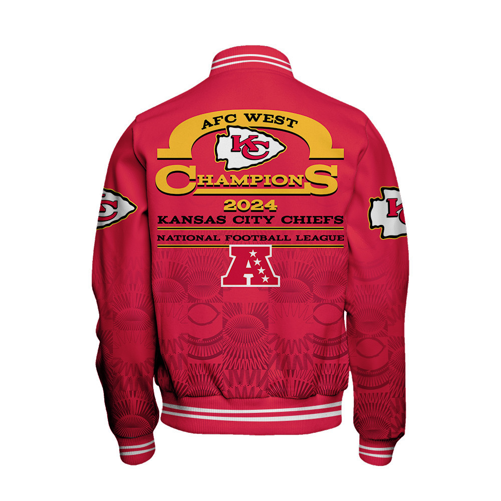 Kansas City Chiefs AFC West Champions A Legend Is Being Written Varsity Jacket - Famjoys Kansas City Chiefs AFC West Champions A Legend Is Being Written Varsity Jacket - Famjoys