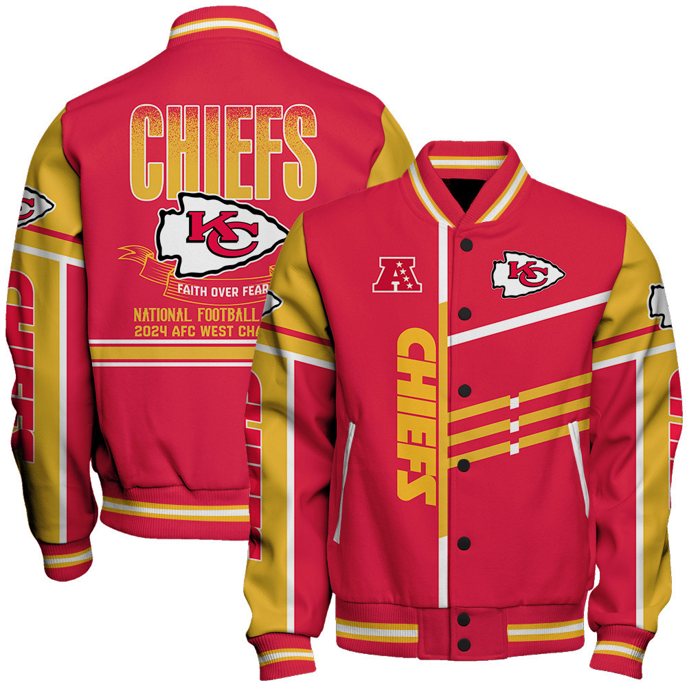 Kansas City Chiefs AFC West Champions Unique Varsity Jacket - Famjoys Kansas City Chiefs AFC West Champions Unique Varsity Jacket - Famjoys