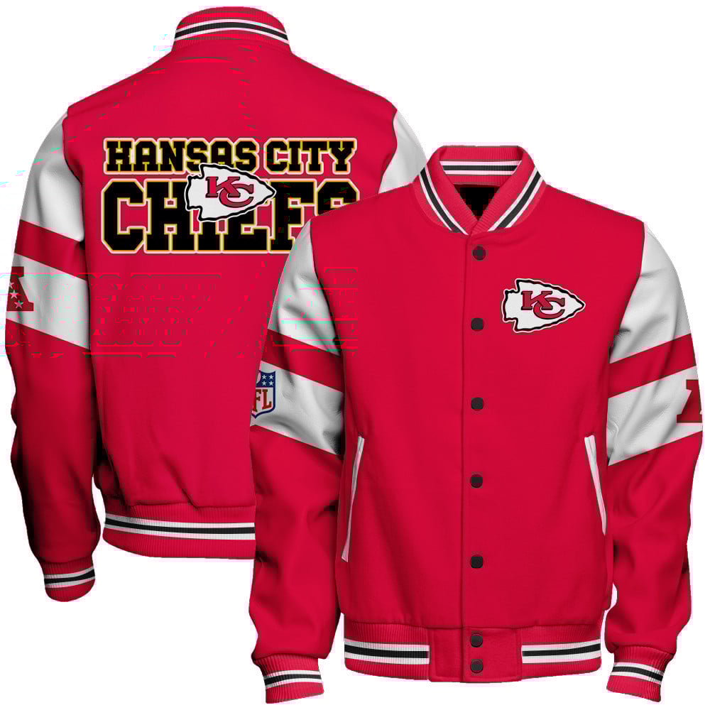 Kansas City Chiefs American Football Conference Unisex Varsity Jacket V11 - Famjoys Kansas City Chiefs American Football Conference Unisex Varsity Jacket V11 - Famjoys