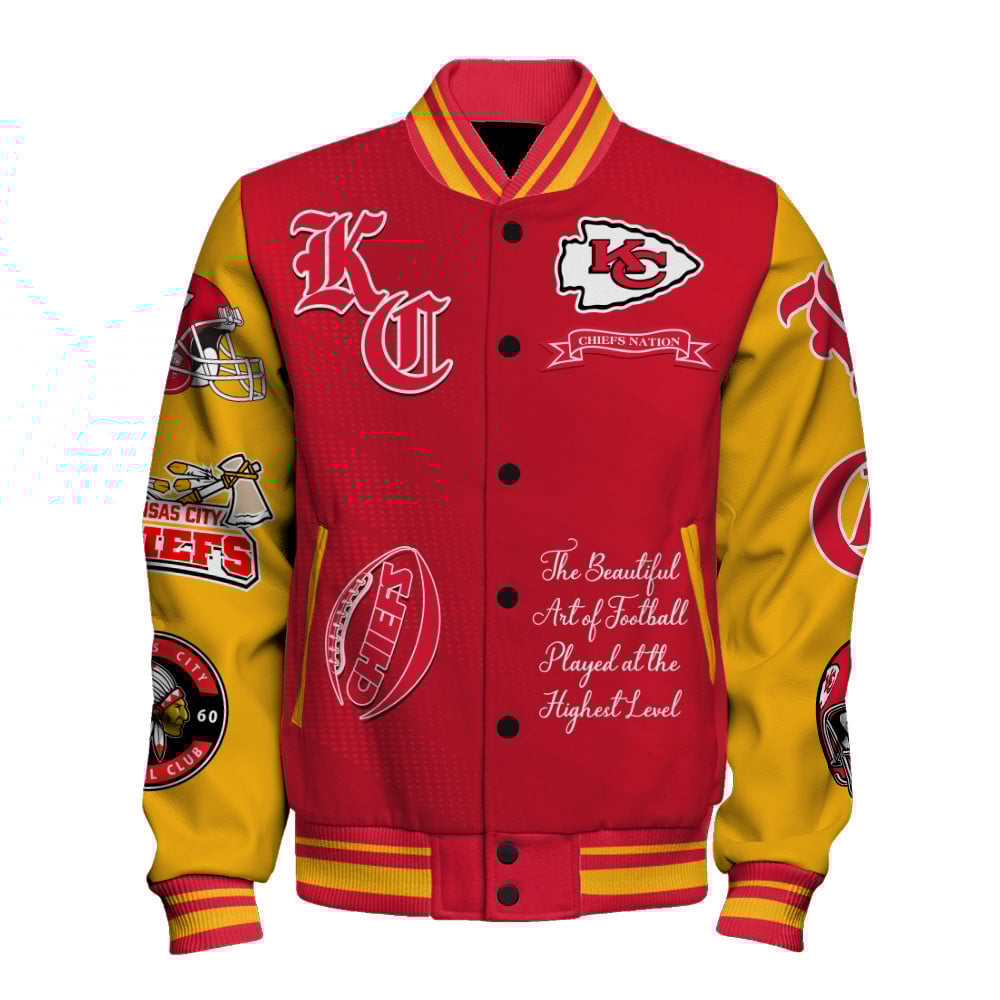 Kansas City Chiefs American Football Conference Unisex Varsity Jacket V3 - Famjoys Kansas City Chiefs American Football Conference Unisex Varsity Jacket V3 - Famjoys