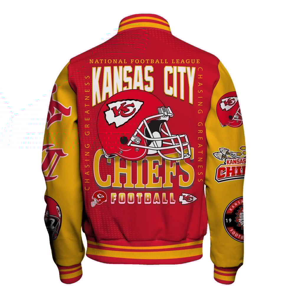 Kansas City Chiefs American Football Conference Unisex Varsity Jacket V3 - Famjoys Kansas City Chiefs American Football Conference Unisex Varsity Jacket V3 - Famjoys