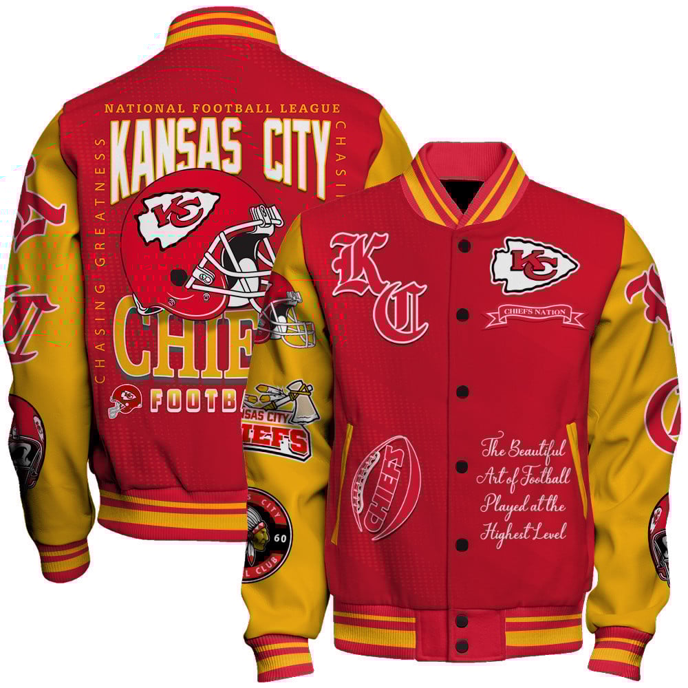 Kansas City Chiefs American Football Conference Unisex Varsity Jacket V3 - Famjoys Kansas City Chiefs American Football Conference Unisex Varsity Jacket V3 - Famjoys
