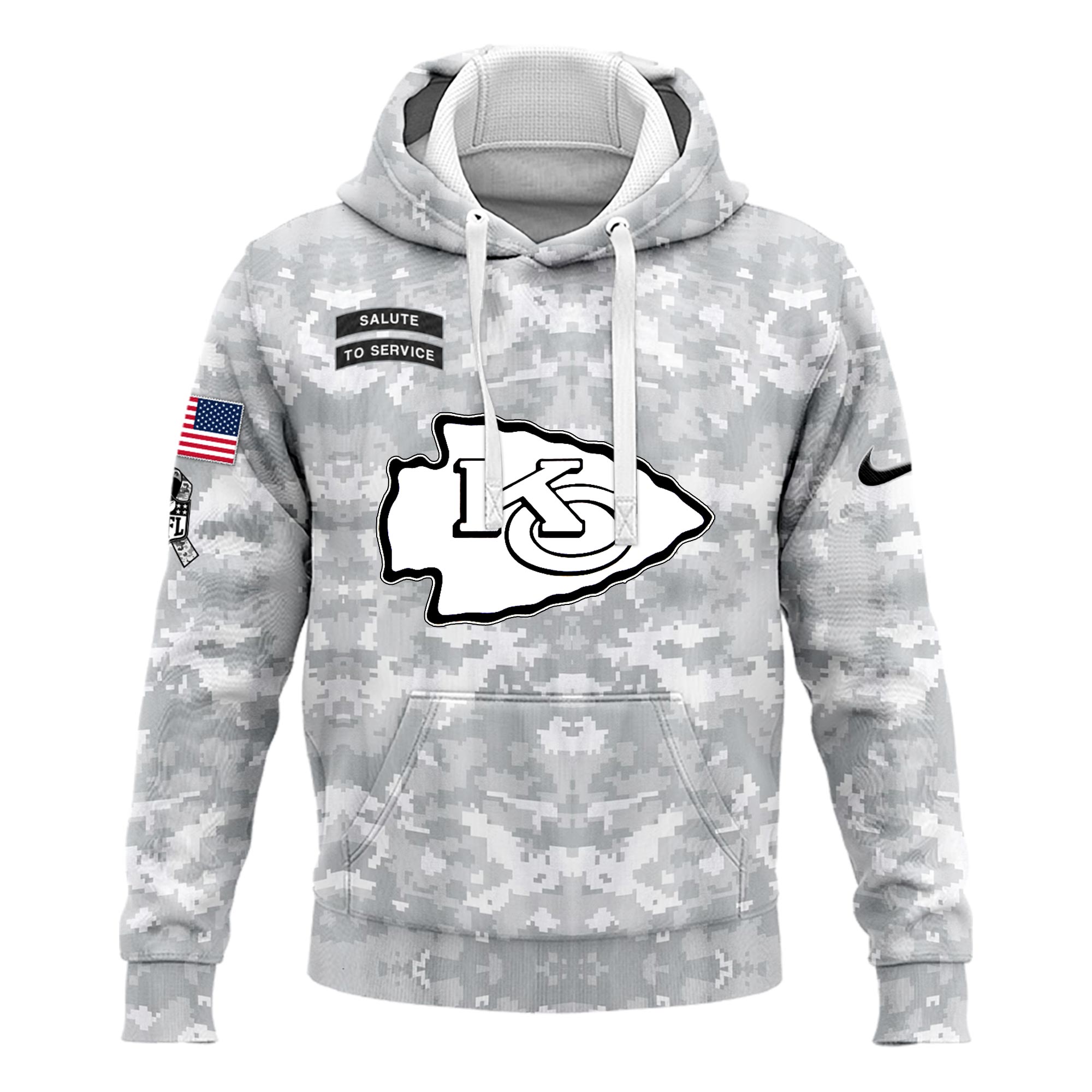 Kansas City Chiefs Arctic Camo Salute to Service Club Hoodie 2024 - Famjoys Kansas City Chiefs Arctic Camo Salute to Service Club Hoodie 2024 - Famjoys