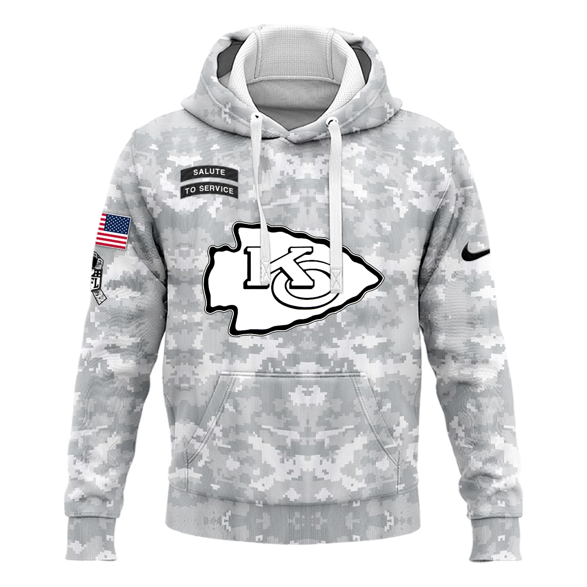 Kansas City Chiefs Arctic Camo Salute to Service Club Hoodie Edition - Famjoys Kansas City Chiefs Arctic Camo Salute to Service Club Hoodie Edition - Famjoys