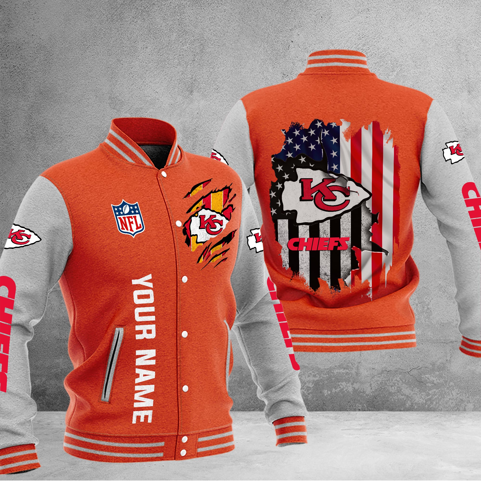 Kansas City Chiefs Baseball Jacket - Famjoys Kansas City Chiefs Baseball Jacket - Famjoys