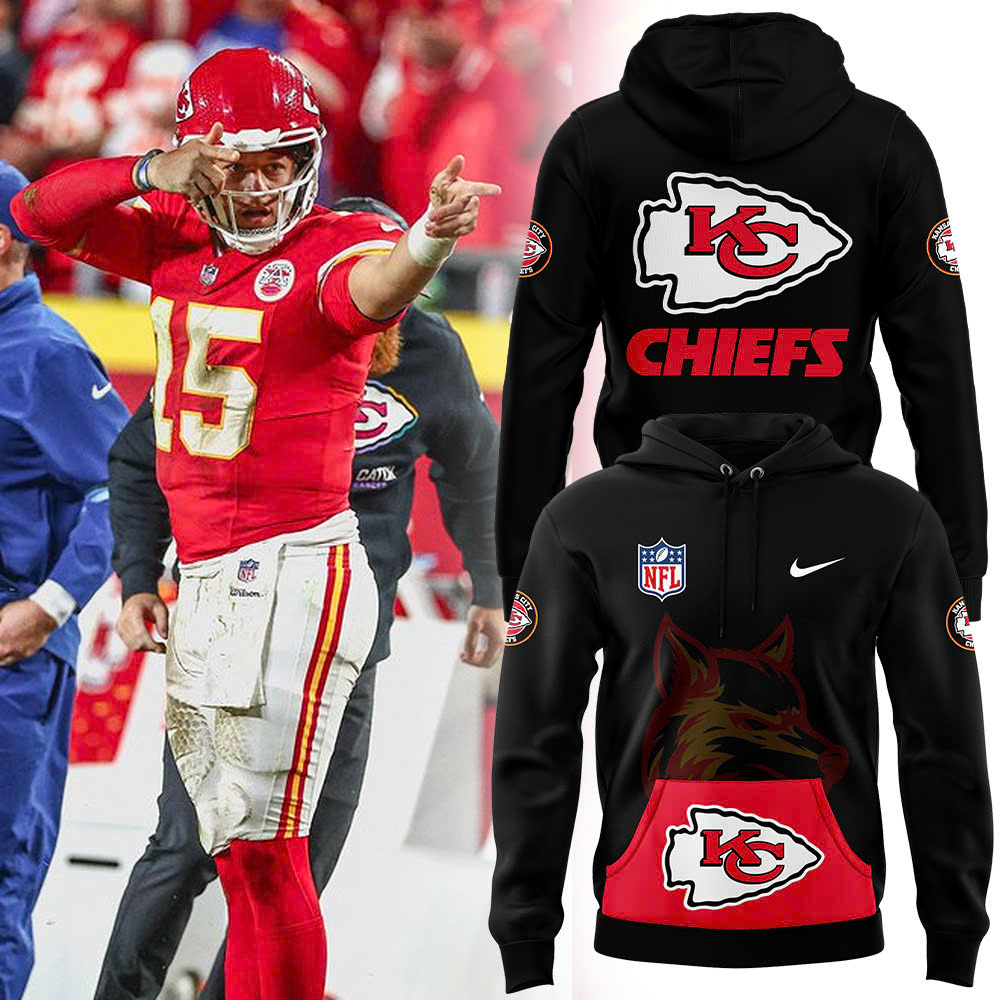 Kansas City Chiefs Blackout Pullover Hoodie - Famjoys Kansas City Chiefs Blackout Pullover Hoodie - Famjoys