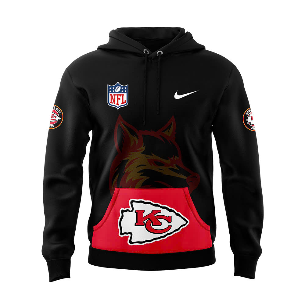 Kansas City Chiefs Blackout Pullover Hoodie - Famjoys Kansas City Chiefs Blackout Pullover Hoodie - Famjoys
