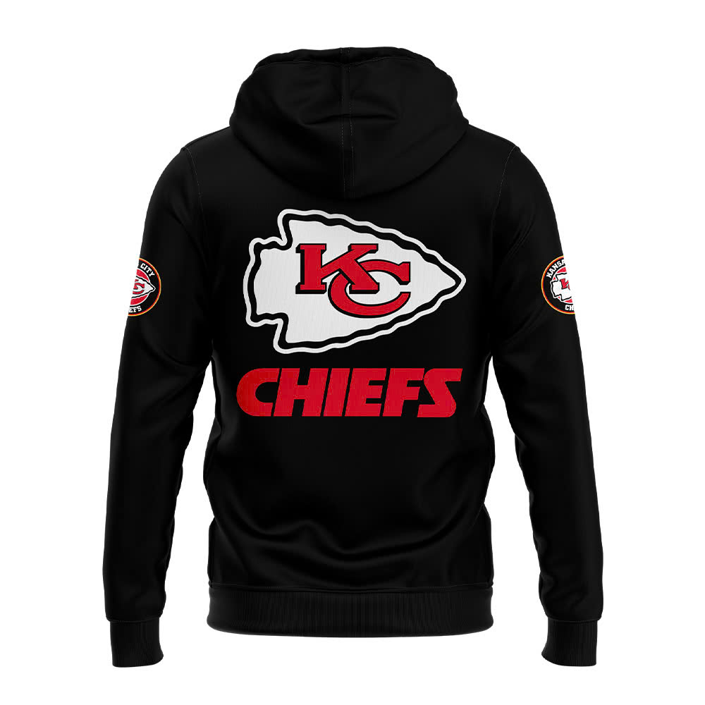 Kansas City Chiefs Blackout Pullover Hoodie - Famjoys Kansas City Chiefs Blackout Pullover Hoodie - Famjoys