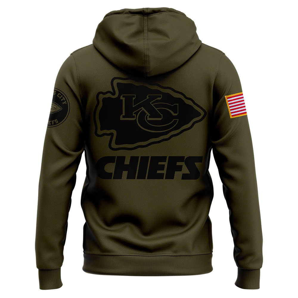 Kansas City Chiefs Camo Salute to Service Club Fleece Pullover Hoodie - Famjoys Kansas City Chiefs Camo Salute to Service Club Fleece Pullover Hoodie - Famjoys