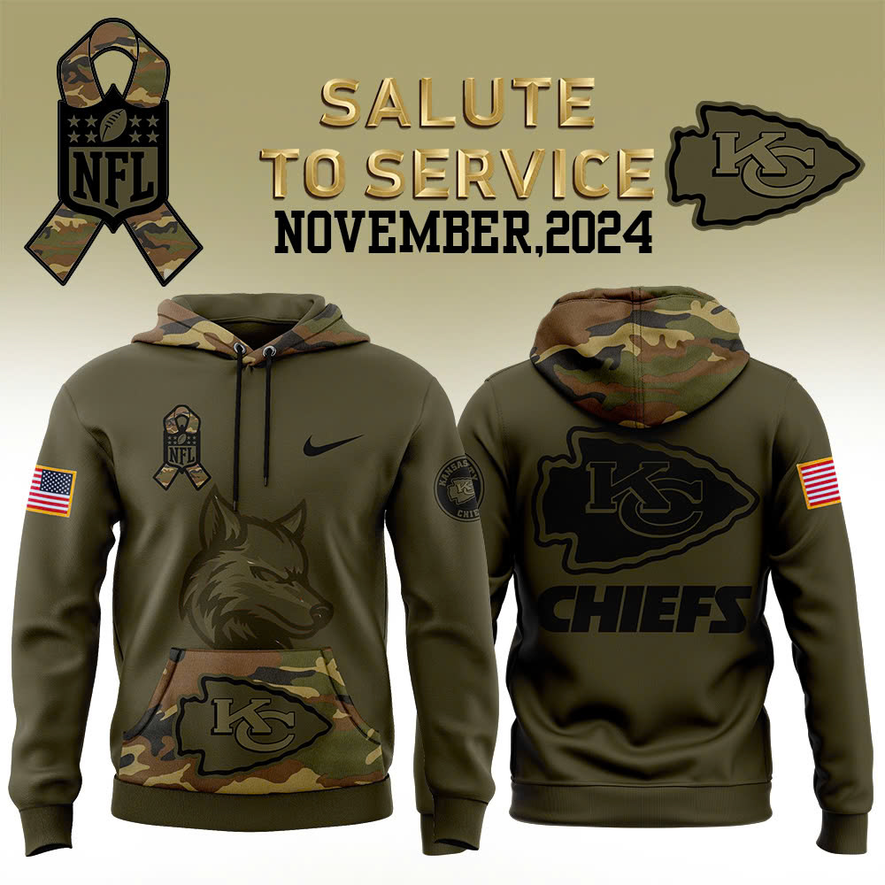 Kansas City Chiefs Camo Salute to Service Club Fleece Pullover Hoodie V2 - Famjoys Kansas City Chiefs Camo Salute to Service Club Fleece Pullover Hoodie V2 - Famjoys