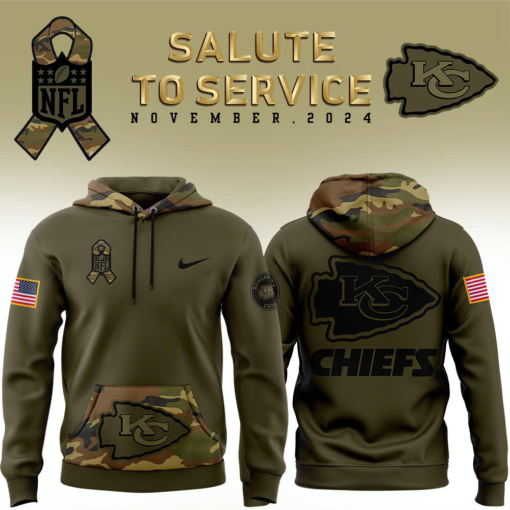 Kansas City Chiefs Camo Salute to Service Club Fleece Pullover Hoodie V3 - Famjoys Kansas City Chiefs Camo Salute to Service Club Fleece Pullover Hoodie V3 - Famjoys