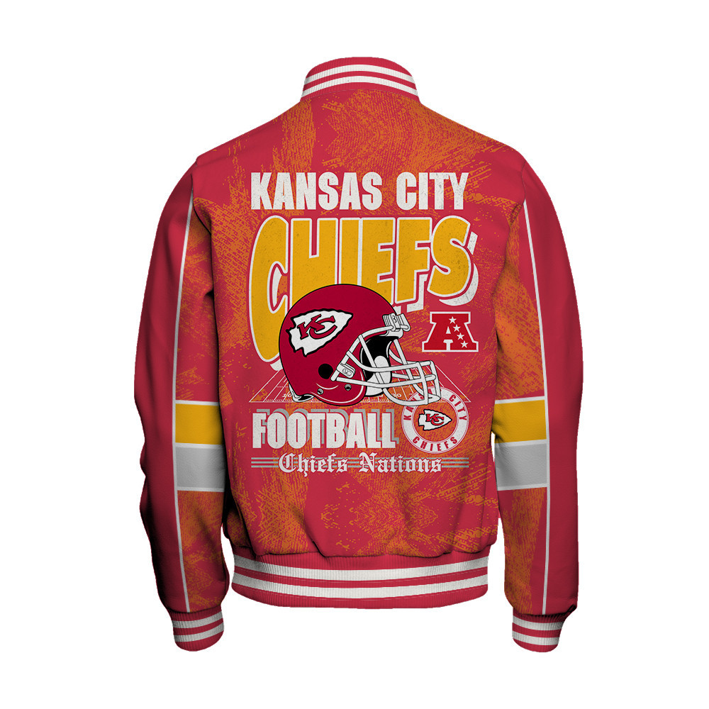 Kansas City Chiefs - Cheering Symbols Unisex Varsity Jacket - Famjoys Kansas City Chiefs - Cheering Symbols Unisex Varsity Jacket - Famjoys