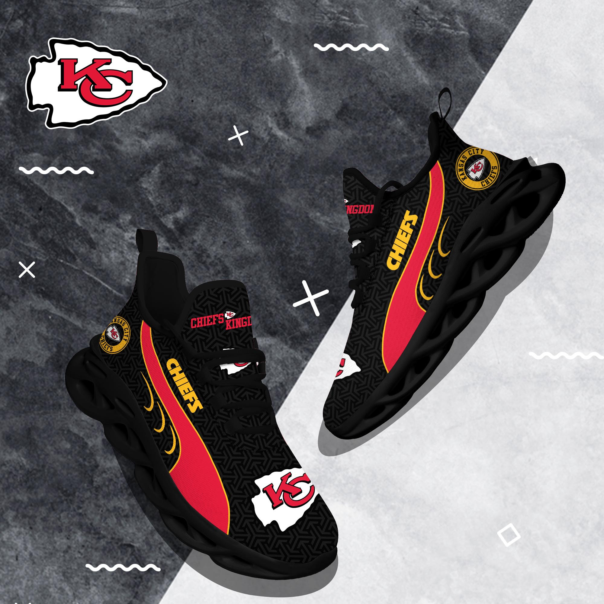 Kansas City Chiefs Clunky Shoes T-42107 - Famjoys Kansas City Chiefs Clunky Shoes T-42107 - Famjoys