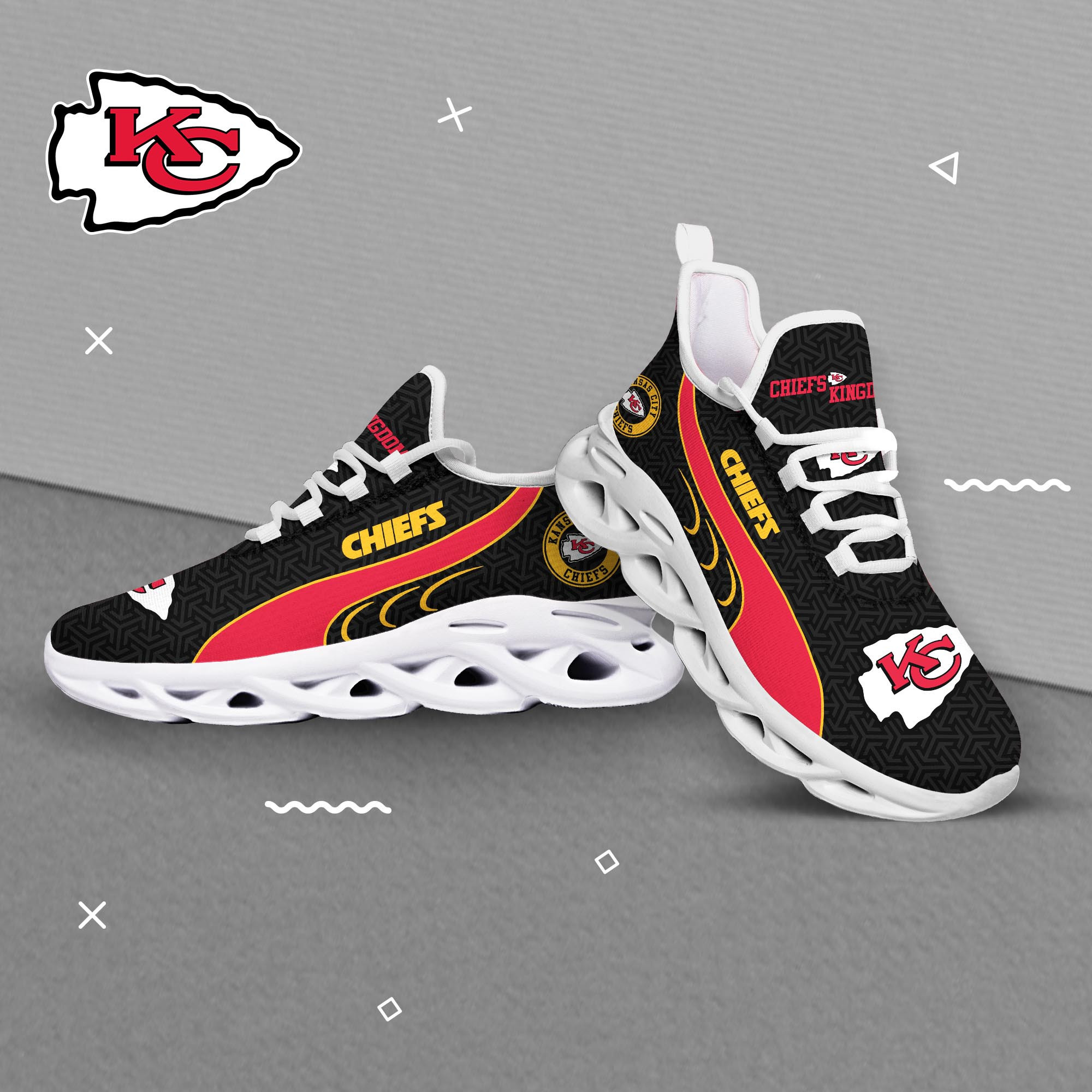 Kansas City Chiefs Clunky Shoes T-42107 - Famjoys Kansas City Chiefs Clunky Shoes T-42107 - Famjoys