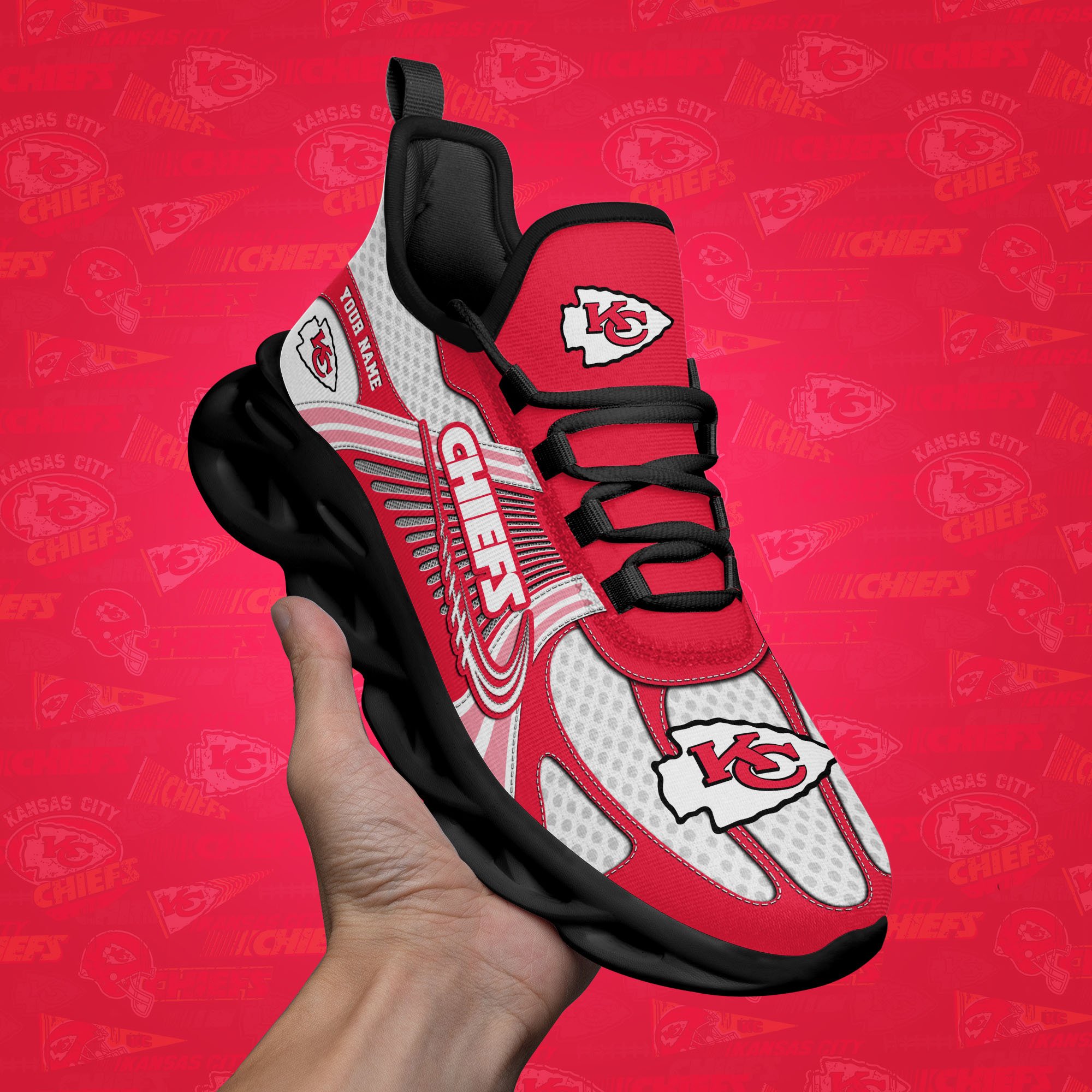 Kansas City Chiefs Clunky Sneakers Custom Your Name, Sport Sneakers For Fans, Gifts For Sport Lovers, Gift For Dad ETRG-62453 - Famjoys Kansas City Chiefs Clunky Sneakers Custom Your Name, Sport Sneakers For Fans, Gifts For Sport Lovers, Gift For Dad ETRG-62453 - Famjoys