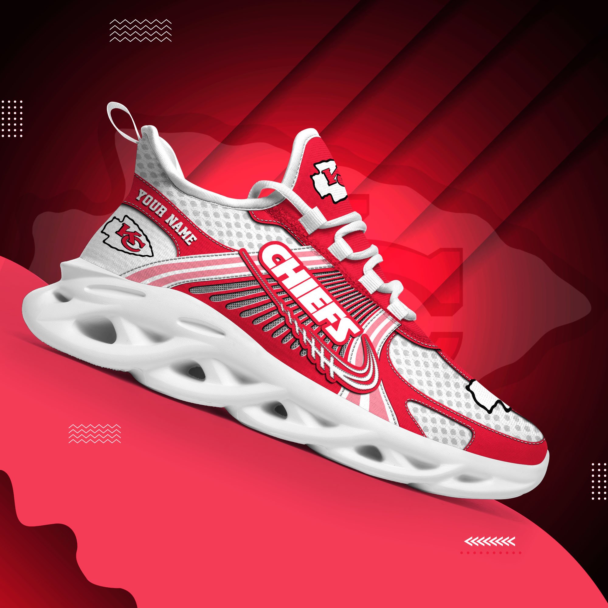 Kansas City Chiefs Clunky Sneakers Custom Your Name, Sport Sneakers For Fans, Gifts For Sport Lovers, Gift For Dad ETRG-62453 - Famjoys Kansas City Chiefs Clunky Sneakers Custom Your Name, Sport Sneakers For Fans, Gifts For Sport Lovers, Gift For Dad ETRG-62453 - Famjoys