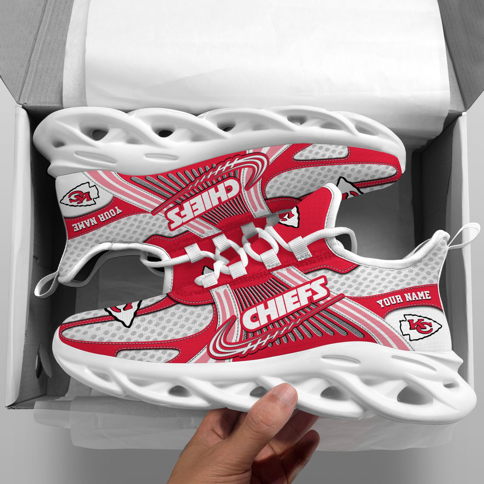 Kansas City Chiefs Clunky Sneakers Custom Your Name, Sport Sneakers For Fans, Gifts For Sport Lovers, Gift For Dad ETRG-62453 - Famjoys Kansas City Chiefs Clunky Sneakers Custom Your Name, Sport Sneakers For Fans, Gifts For Sport Lovers, Gift For Dad ETRG-62453 - Famjoys