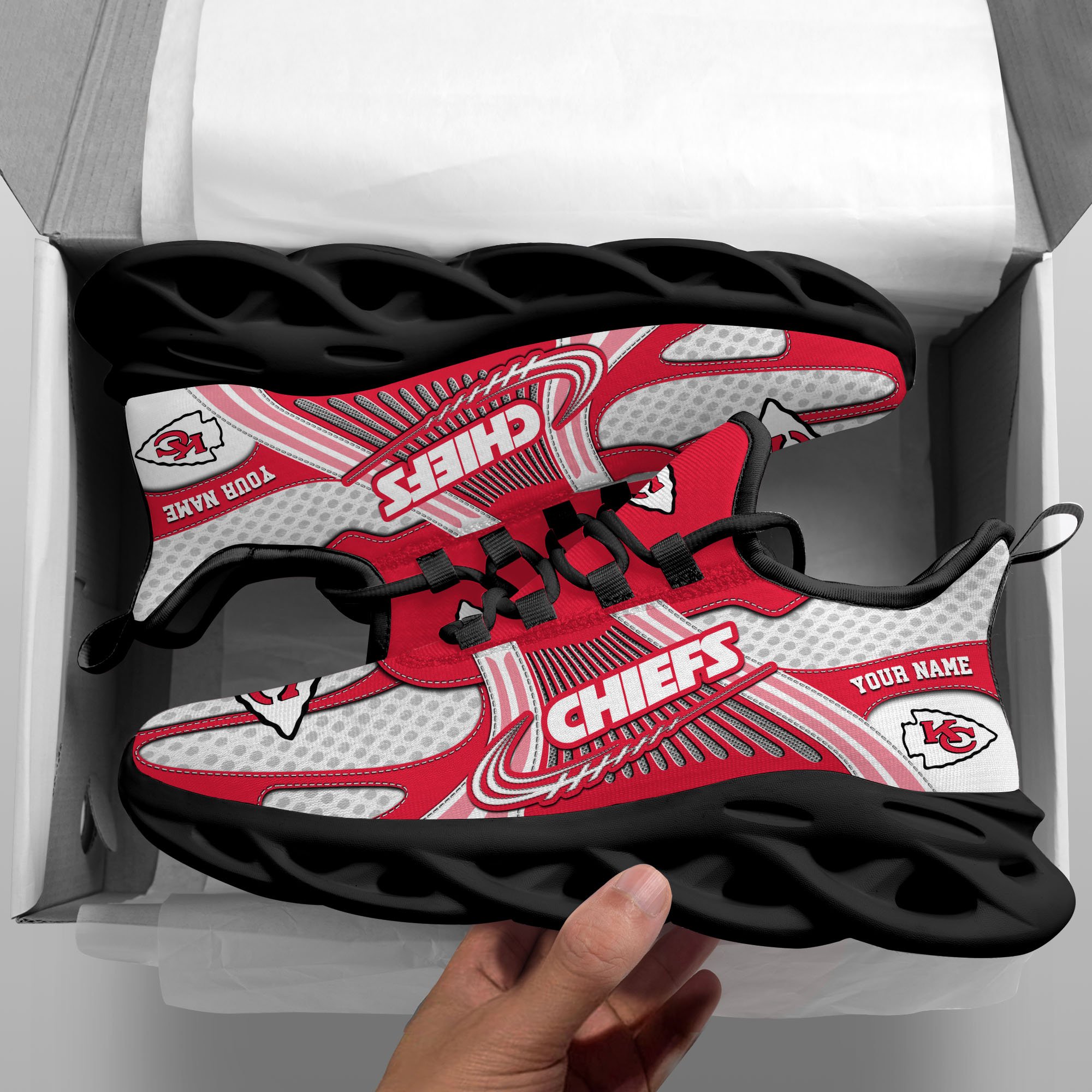Kansas City Chiefs Clunky Sneakers Custom Your Name, Sport Sneakers For Fans, Gifts For Sport Lovers, Gift For Dad ETRG-62453 - Famjoys Kansas City Chiefs Clunky Sneakers Custom Your Name, Sport Sneakers For Fans, Gifts For Sport Lovers, Gift For Dad ETRG-62453 - Famjoys