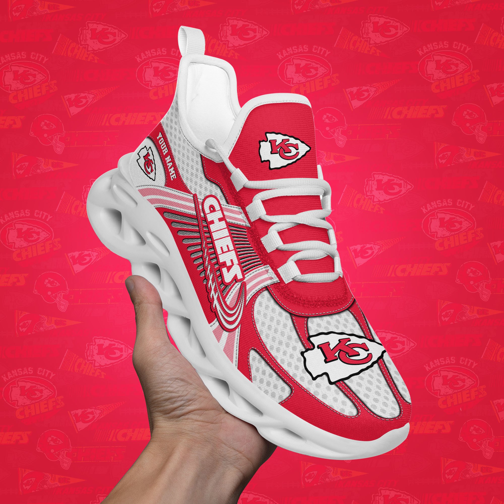 Kansas City Chiefs Clunky Sneakers Custom Your Name, Sport Sneakers For Fans, Gifts For Sport Lovers, Gift For Dad ETRG-62453 - Famjoys Kansas City Chiefs Clunky Sneakers Custom Your Name, Sport Sneakers For Fans, Gifts For Sport Lovers, Gift For Dad ETRG-62453 - Famjoys