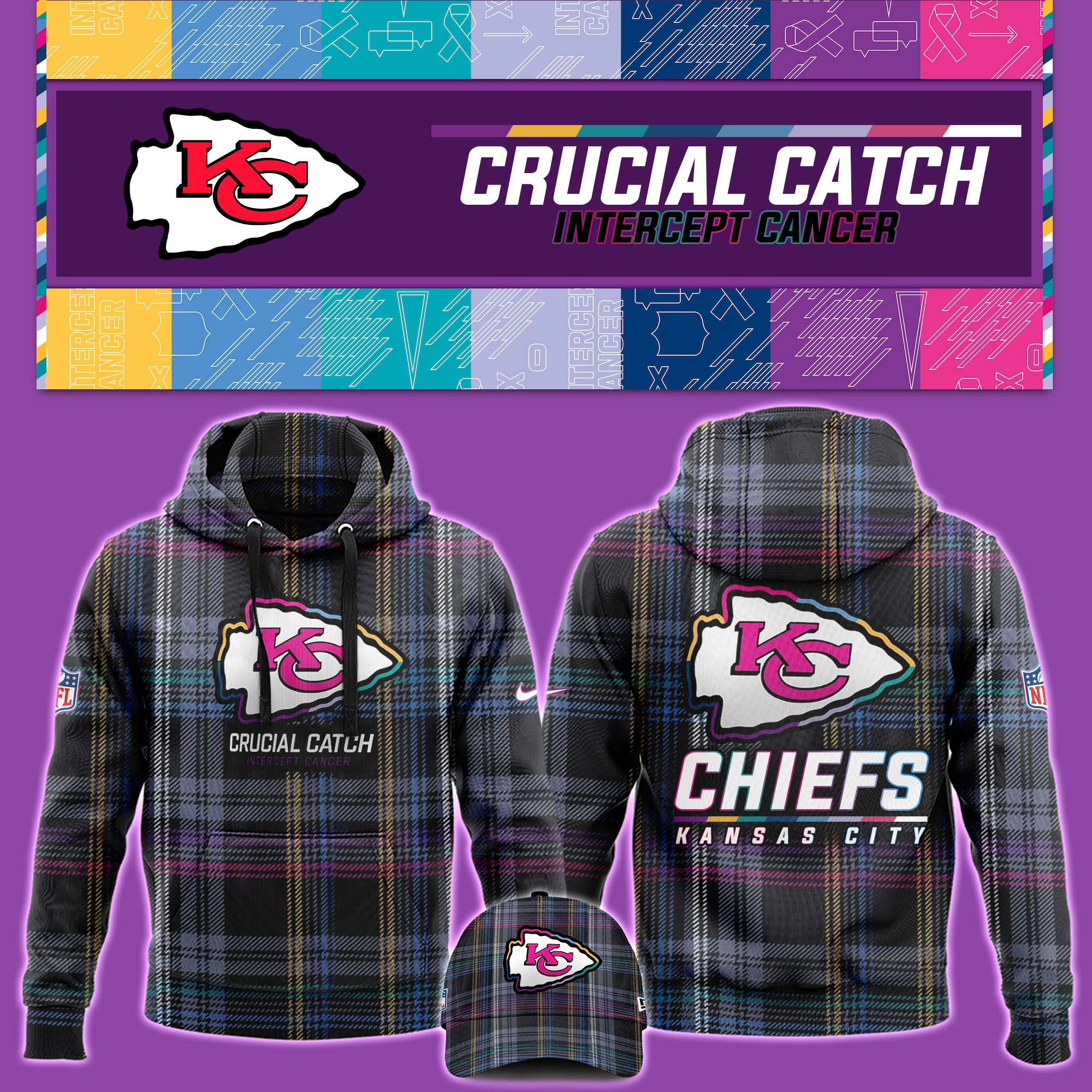 Kansas City Chiefs Crucial Catch Hoodie - Famjoys Kansas City Chiefs Crucial Catch Hoodie - Famjoys
