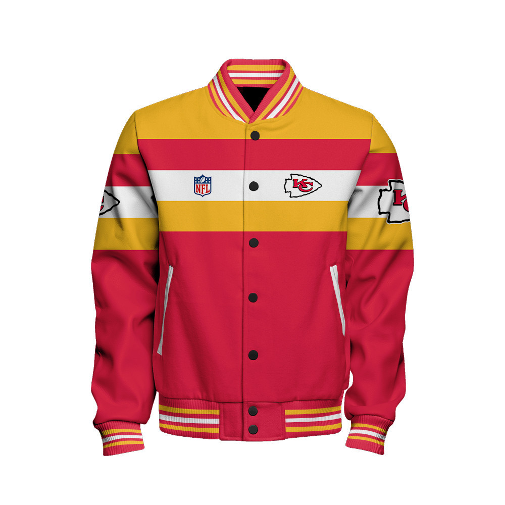Kansas City Chiefs - Fire Burning Opponents Unisex Varsity Jacket - Famjoys Kansas City Chiefs - Fire Burning Opponents Unisex Varsity Jacket - Famjoys