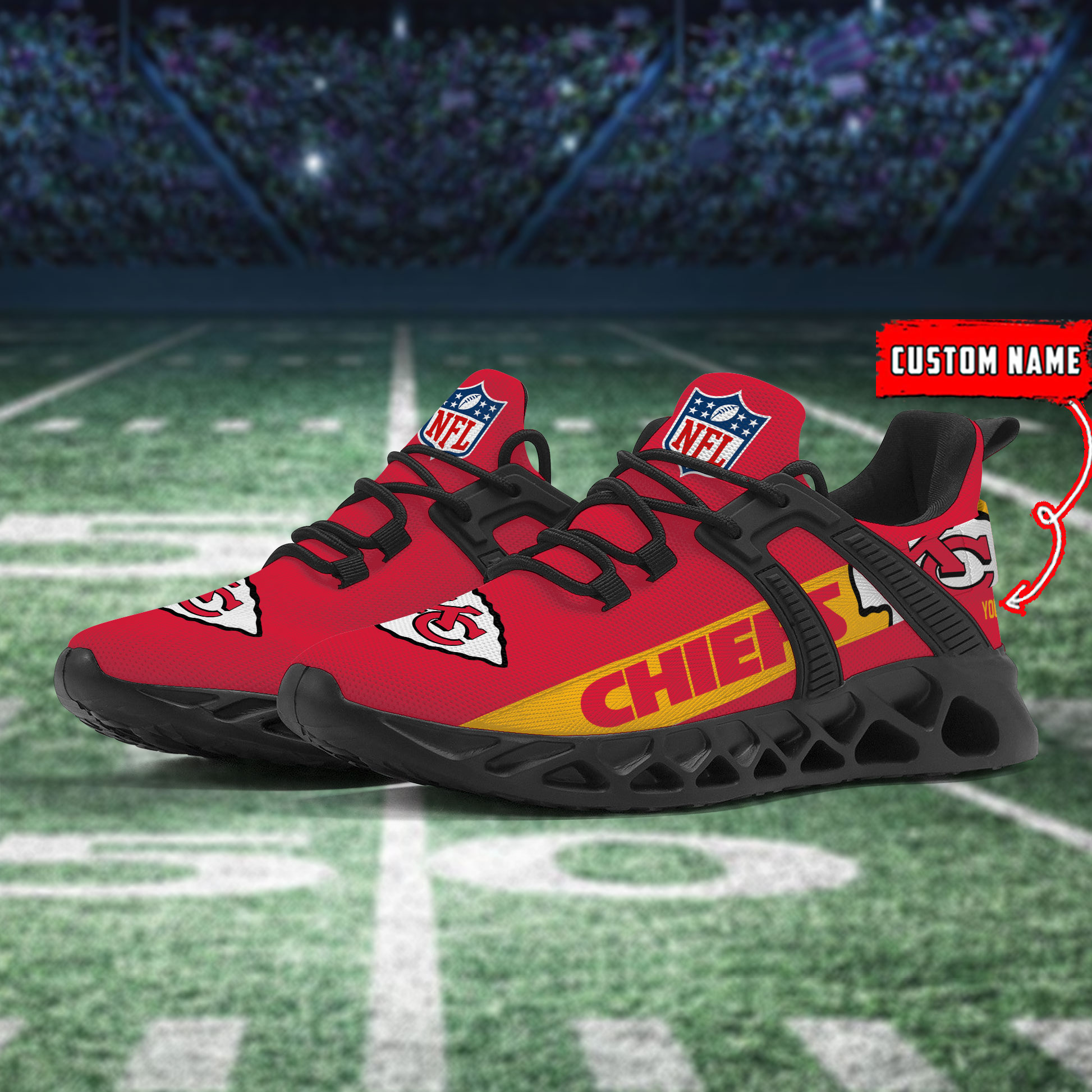 Kansas City Chiefs Football Team Sport Sneakers - Famjoys Kansas City Chiefs Football Team Sport Sneakers - Famjoys