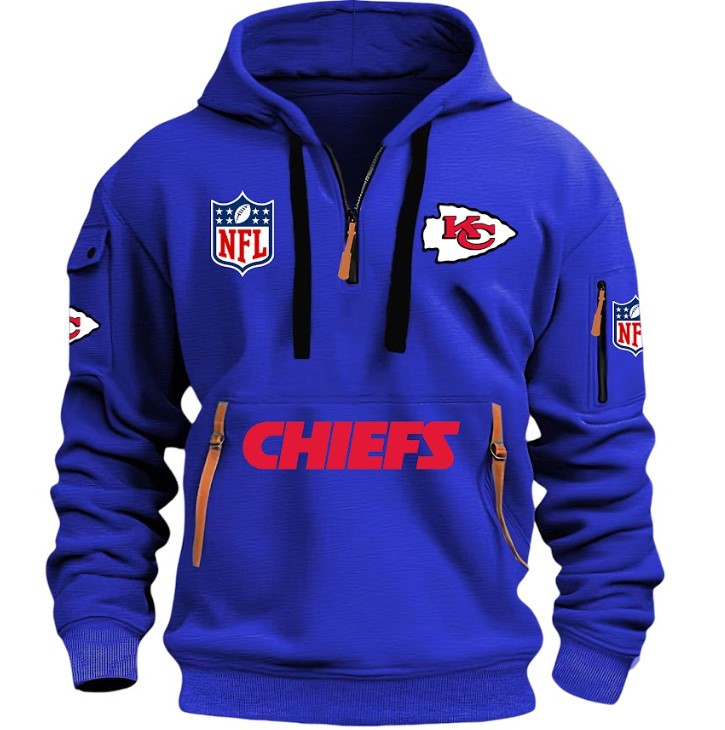 Kansas City Chiefs - HOODIE HALF ZIPPER - QTA405111346 - Famjoys Kansas City Chiefs - HOODIE HALF ZIPPER - QTA405111346 - Famjoys