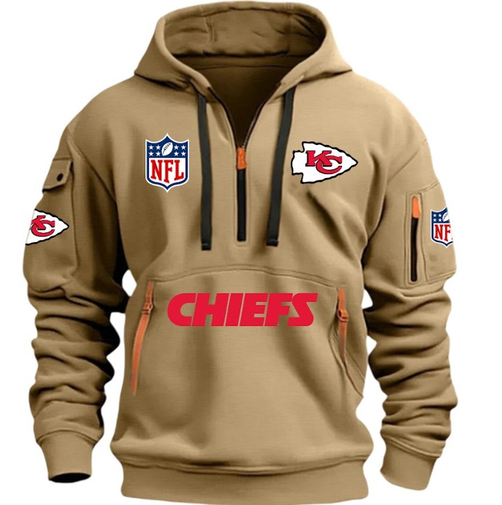 Kansas City Chiefs - HOODIE HALF ZIPPER - QTA405111346 - Famjoys Kansas City Chiefs - HOODIE HALF ZIPPER - QTA405111346 - Famjoys
