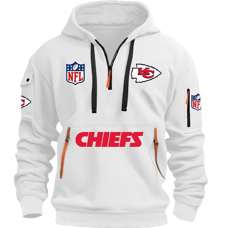 Kansas City Chiefs - HOODIE HALF ZIPPER - QTA405111346 - Famjoys Kansas City Chiefs - HOODIE HALF ZIPPER - QTA405111346 - Famjoys