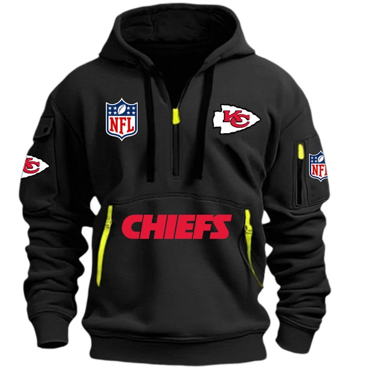 Kansas City Chiefs - HOODIE HALF ZIPPER - QTA405111346 - Famjoys Kansas City Chiefs - HOODIE HALF ZIPPER - QTA405111346 - Famjoys