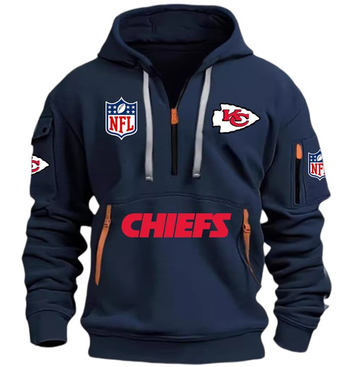 Kansas City Chiefs - HOODIE HALF ZIPPER - QTA405111346 - Famjoys Kansas City Chiefs - HOODIE HALF ZIPPER - QTA405111346 - Famjoys