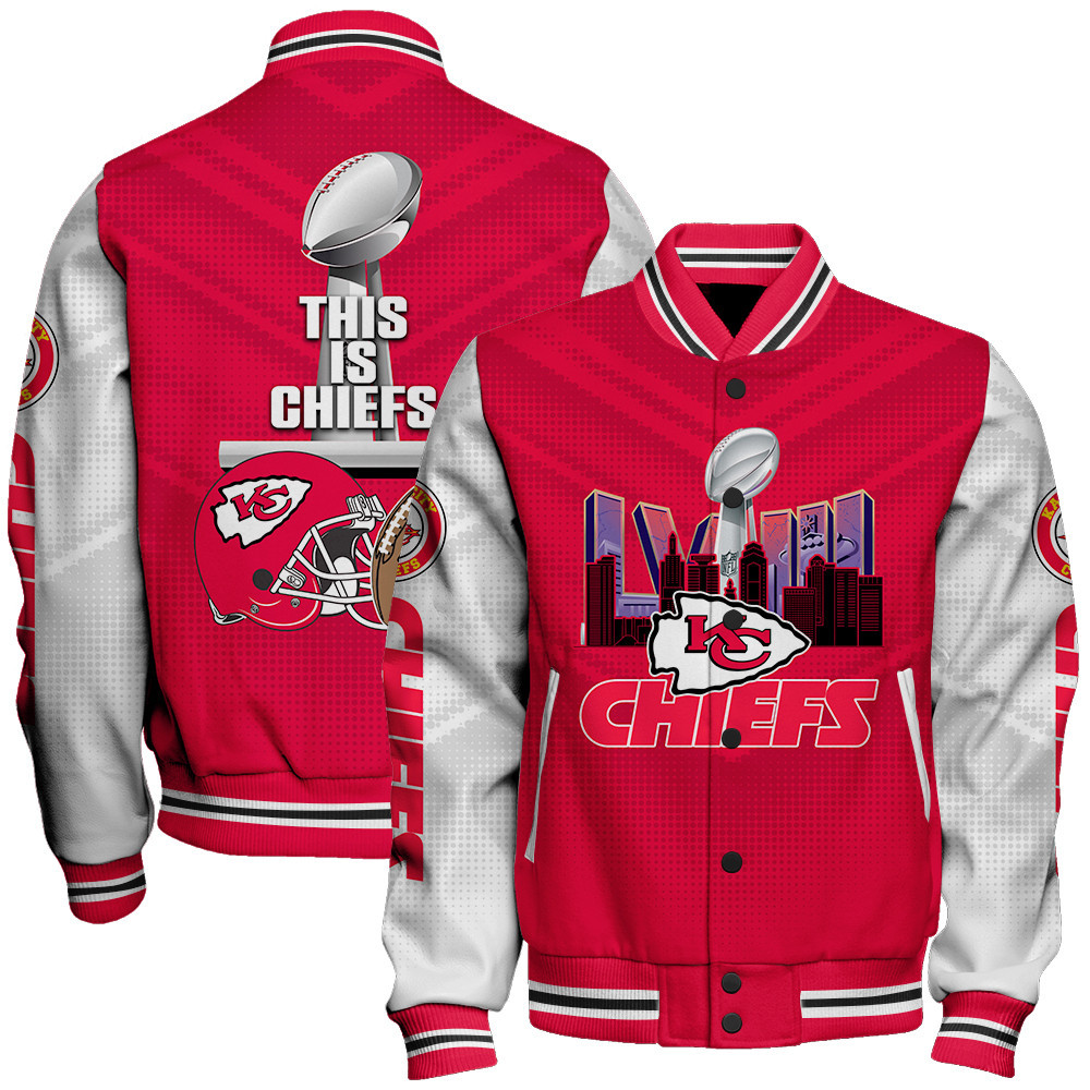 Kansas City Chiefs LVIII This Is Chiefs Varsity Jacket - Famjoys Kansas City Chiefs LVIII This Is Chiefs Varsity Jacket - Famjoys