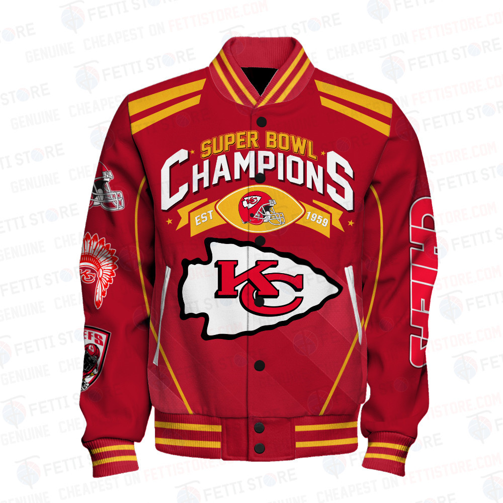 Kansas City Chiefs National Football League Champions Varsity Jacket - Famjoys Kansas City Chiefs National Football League Champions Varsity Jacket - Famjoys