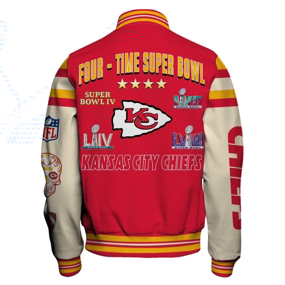 Kansas City Chiefs National Football League Print Varsity Jacket SFAT V19 - Famjoys Kansas City Chiefs National Football League Print Varsity Jacket SFAT V19 - Famjoys