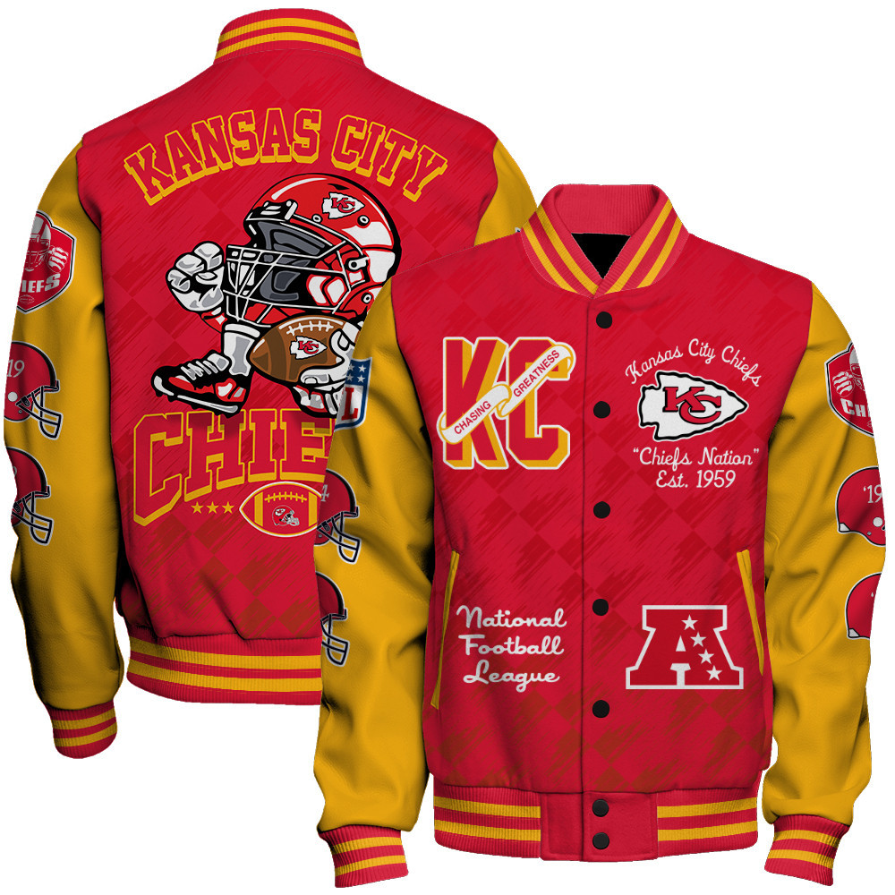 Kansas City Chiefs National Football League Unisex Varsity Jacket SFAT V7 - Famjoys Kansas City Chiefs National Football League Unisex Varsity Jacket SFAT V7 - Famjoys