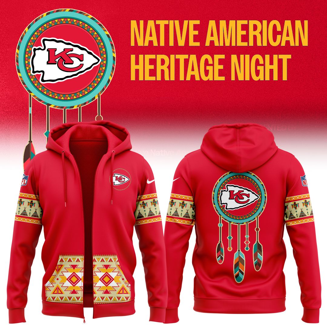 Kansas City Chiefs Native American Heritage Zip Hoodie - Famjoys Kansas City Chiefs Native American Heritage Zip Hoodie - Famjoys