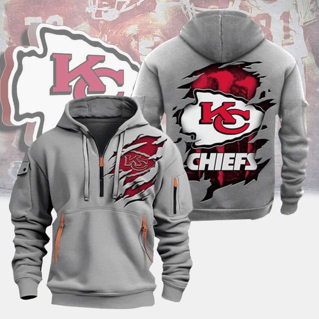 Kansas City Chiefs New Personalized Quarter Zip Hoodie AZBTQZH000064 - Famjoys Kansas City Chiefs New Personalized Quarter Zip Hoodie AZBTQZH000064 - Famjoys