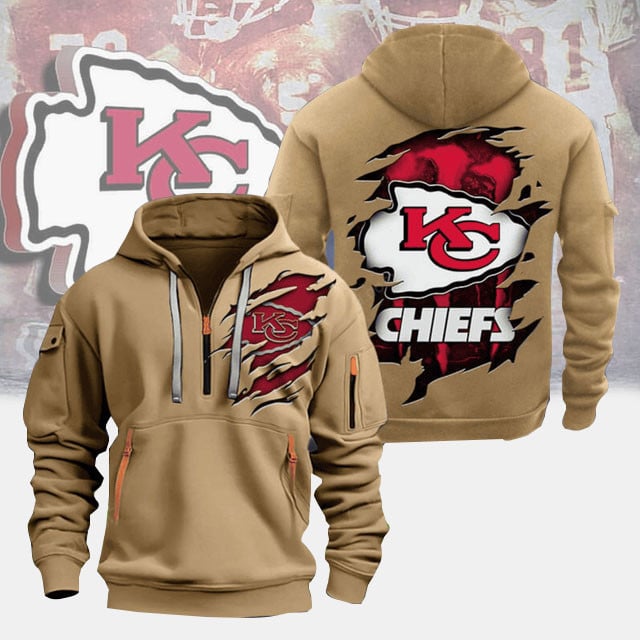 Kansas City Chiefs New Personalized Quarter Zip Hoodie AZBTQZH000064 - Famjoys Kansas City Chiefs New Personalized Quarter Zip Hoodie AZBTQZH000064 - Famjoys