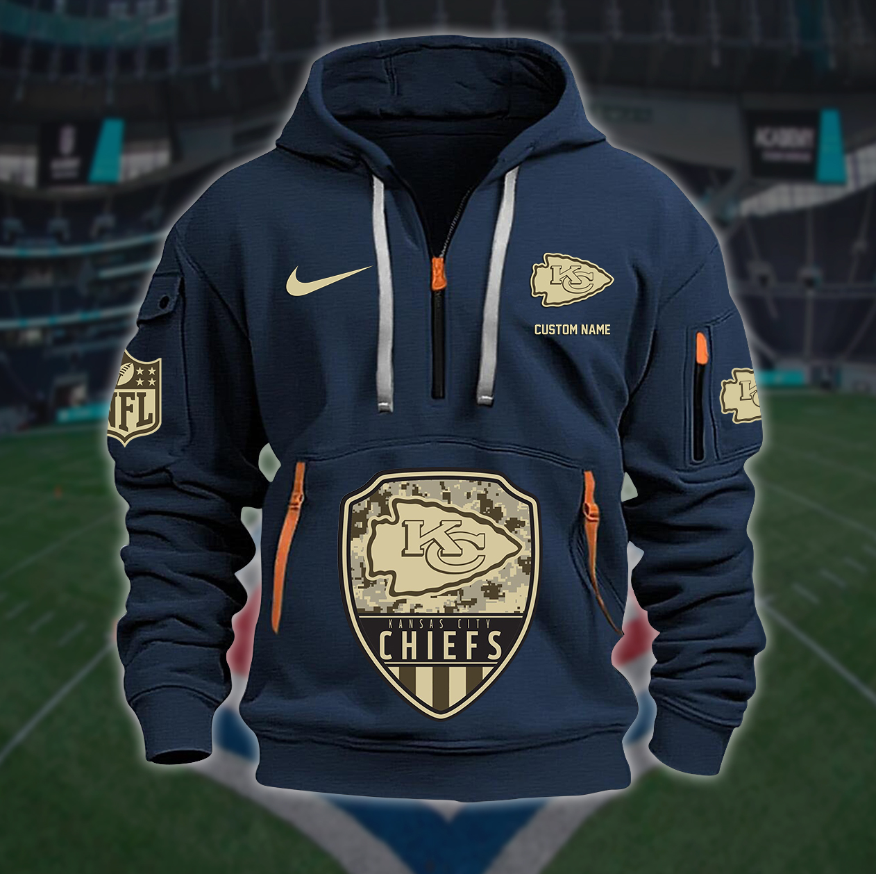 Kansas City Chiefs New Personalized Quarter Zip Hoodie AZBTQZH000187 - Famjoys Kansas City Chiefs New Personalized Quarter Zip Hoodie AZBTQZH000187 - Famjoys