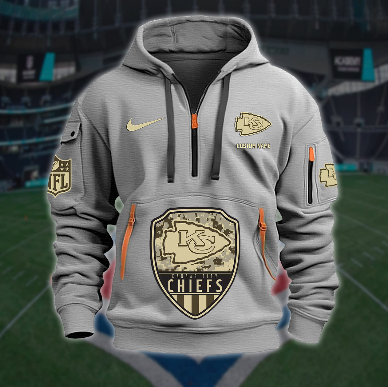 Kansas City Chiefs New Personalized Quarter Zip Hoodie AZBTQZH000187 - Famjoys Kansas City Chiefs New Personalized Quarter Zip Hoodie AZBTQZH000187 - Famjoys