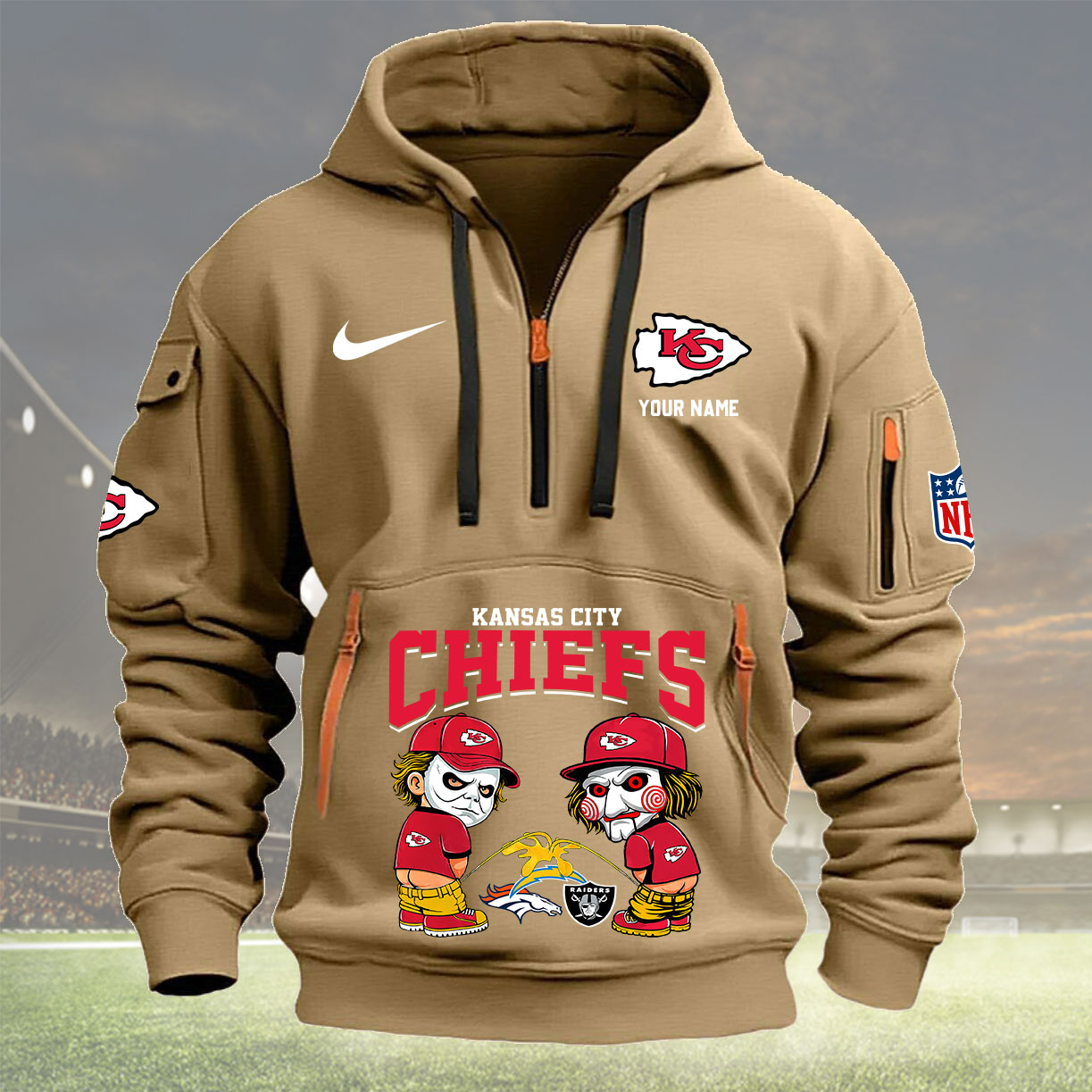 Kansas City Chiefs Personalized Quarter Zip Hoodie New Collection AZBTQZH000290 - Famjoys Kansas City Chiefs Personalized Quarter Zip Hoodie New Collection AZBTQZH000290 - Famjoys