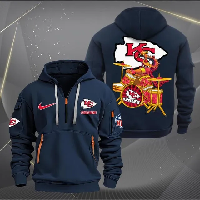 Kansas City Chiefs Premium Personalized Quarter Zip Hoodie AZBTCQZH000018 - Famjoys Kansas City Chiefs Premium Personalized Quarter Zip Hoodie AZBTCQZH000018 - Famjoys