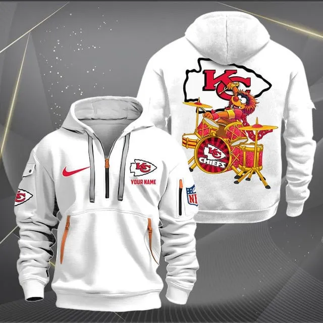 Kansas City Chiefs Premium Personalized Quarter Zip Hoodie AZBTCQZH000018 - Famjoys Kansas City Chiefs Premium Personalized Quarter Zip Hoodie AZBTCQZH000018 - Famjoys