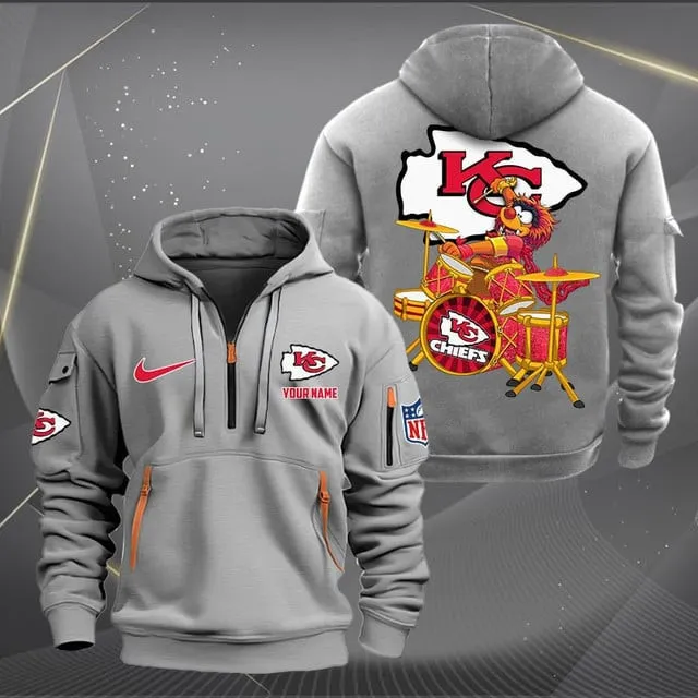 Kansas City Chiefs Premium Personalized Quarter Zip Hoodie AZBTCQZH000018 - Famjoys Kansas City Chiefs Premium Personalized Quarter Zip Hoodie AZBTCQZH000018 - Famjoys